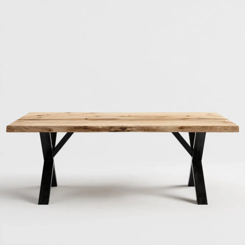 Dining Table Solid Wood 200x100x75 cm ¨C Natural ¨C Industrial Style