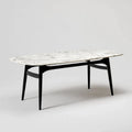 Dining Table 180x90x75 cm - Marble Top - Black Frame - Modern Design