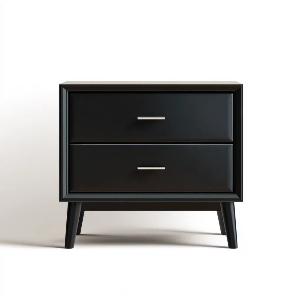 Bedside Table 60x40x55 cm - Black - Modern Design