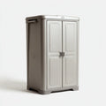 Outdoor Storage Cabinet 80x50x190 cm - Weather Resistant Plastic - Light Grey